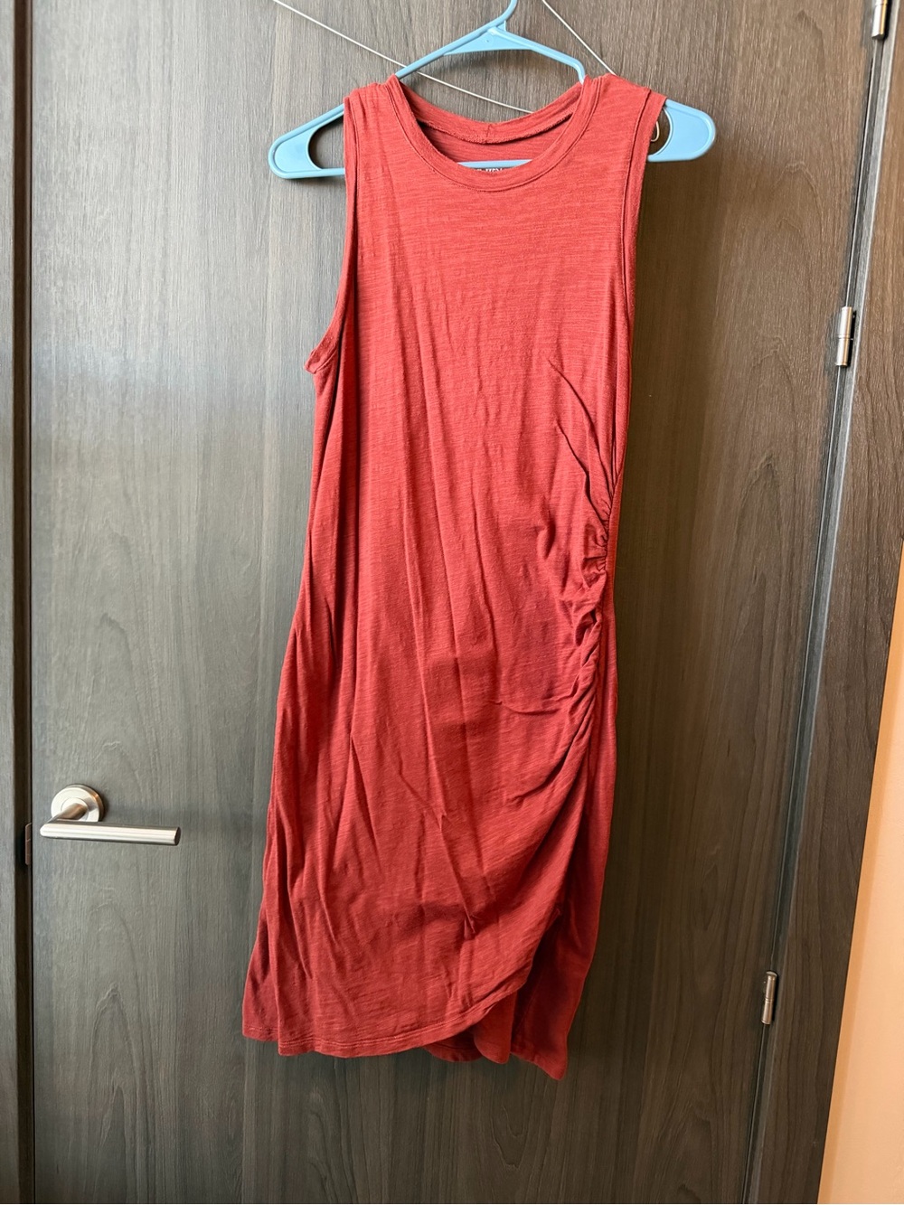 Sleeveless Rust Red Midi Bodycon Dress
